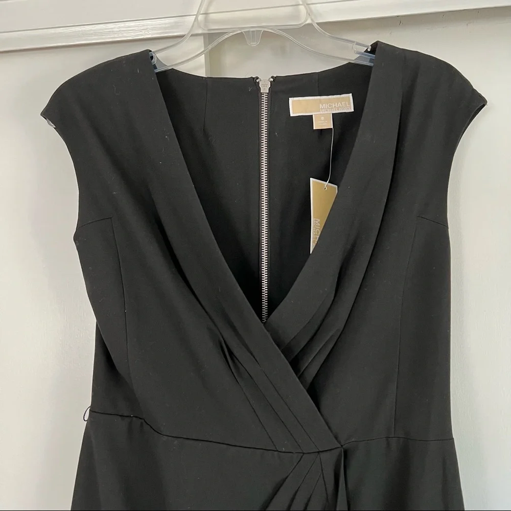 NWT Michael Kors Black Sheath Dress with Belt, Size 8 - Picture 3 of 7